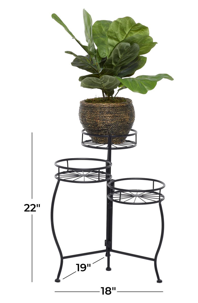 SONOMA SAGE HOME Black Metal Indoor Outdoor 3-Tier Starburst Plant Stand, Alternate, color,