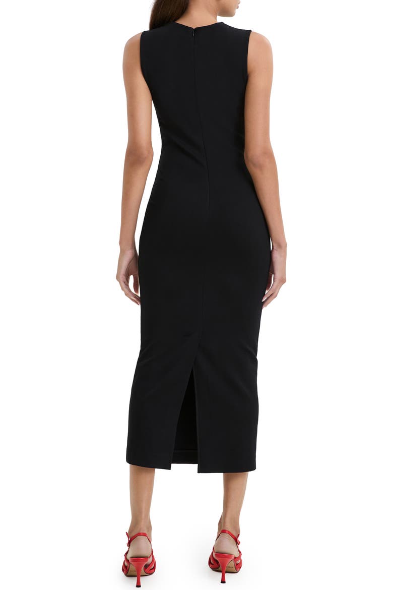 Bryant Sheer Accent Sleeveless Midi Dress, Alternate, color, BLACK