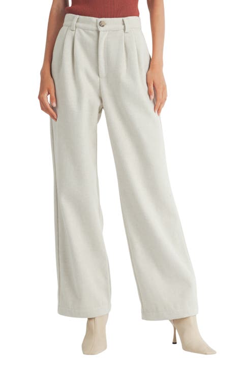 Pleated Wide Leg Trousers