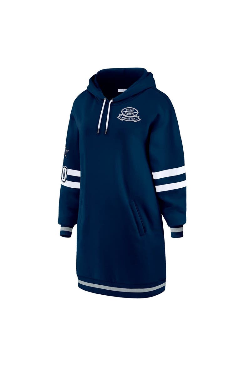 Women's WEAR by Erin Andrews Navy Dallas Cowboys Hoodie Dress, Alternate, color, Navy