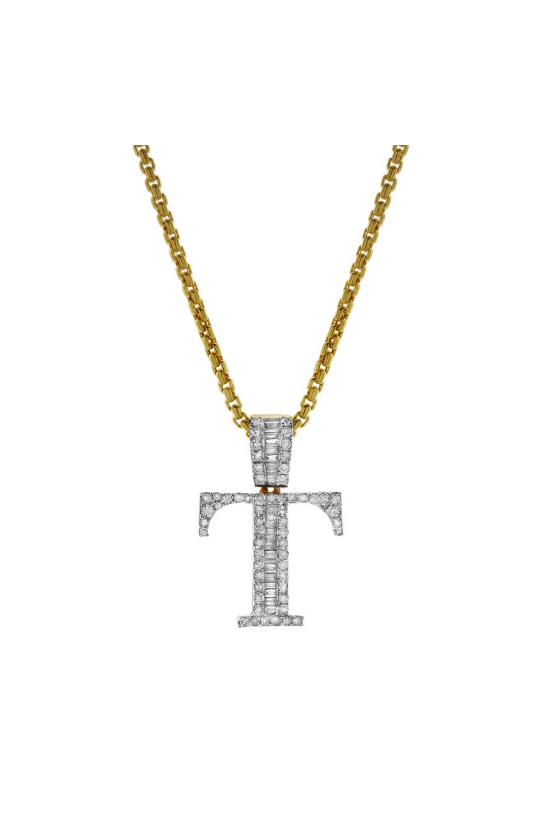 LuvMyJewelry T Initial Diamond Pendant 10K Yellow Gold - 0.59 Carats, Alternate, color, 10K Yellow Gold