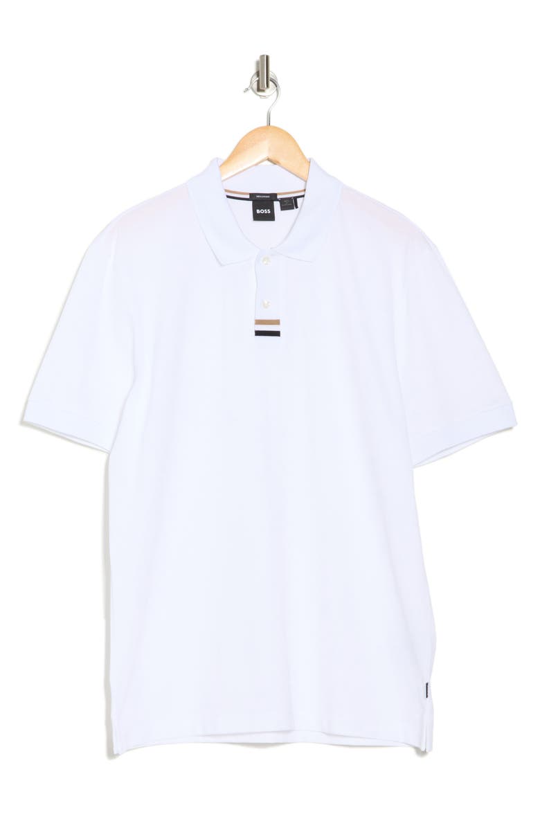BOSS Parlay Tipped Cotton Polo, Alternate, color, White
