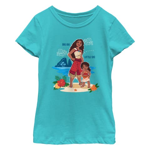 Girl's Moana 2 Big Sis Little Sis  Graphic T-Shirt