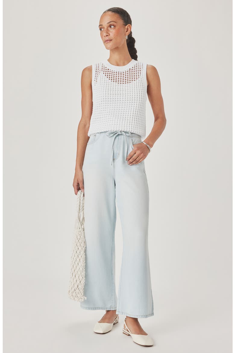 Camellia Open Knit Sleeveless Sweater, Alternate, color, WHITE