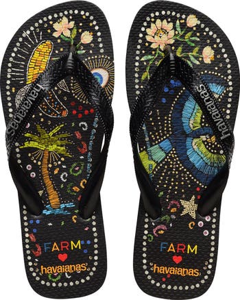 【Havaianas】x FARM RIO Jardim ビーチサンダル Havaianas x FARM Rio Toucan Flip-Flops | Dillard's