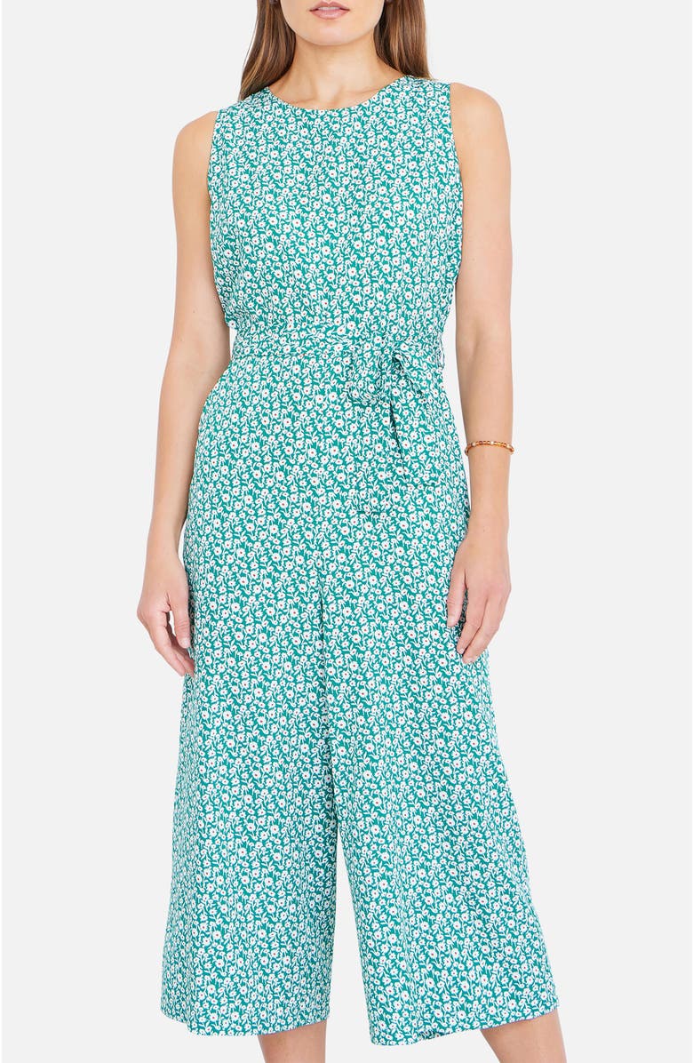 Yumi Ditsy Culotte Jumpsuit, Alternate, color, Green