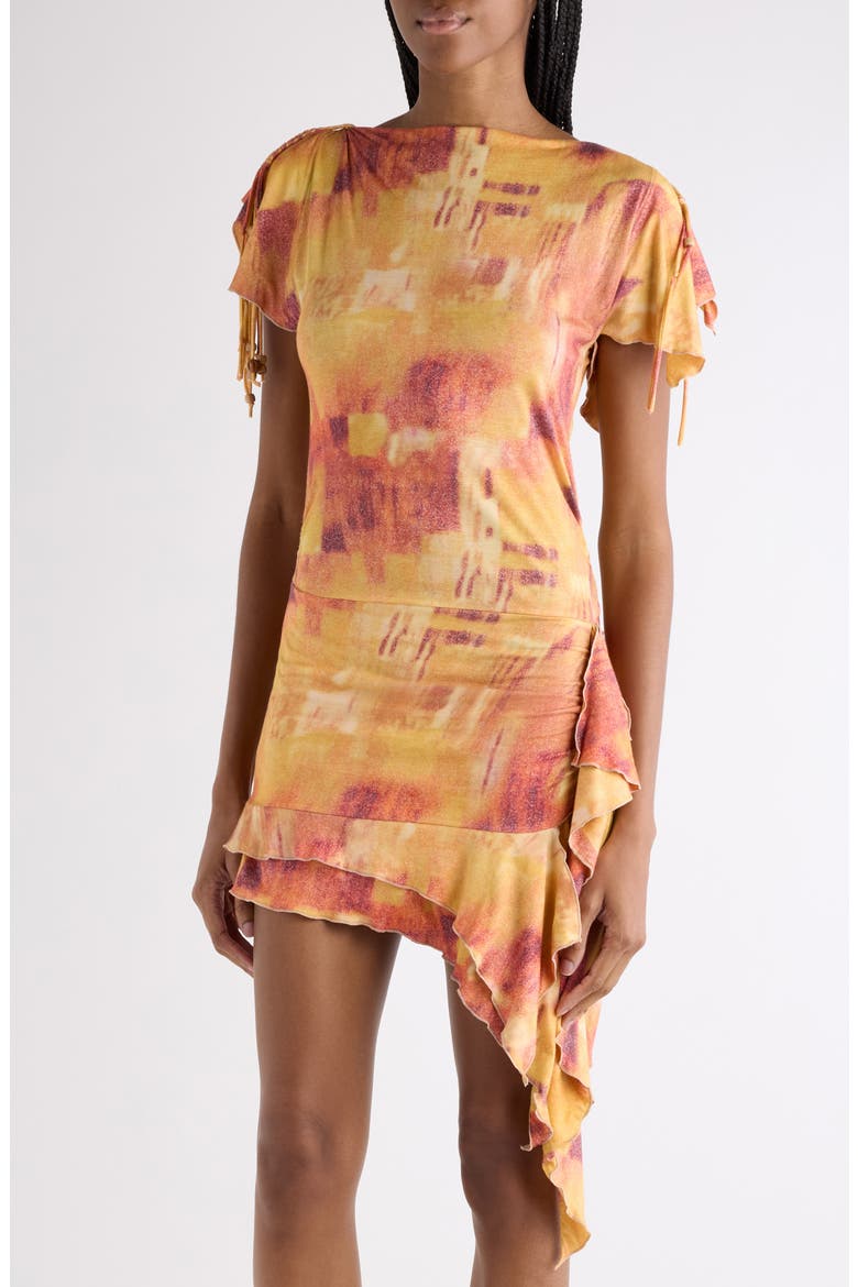 Janick Draped Cotton Jersey Minidress, Alternate, color, ORANGE