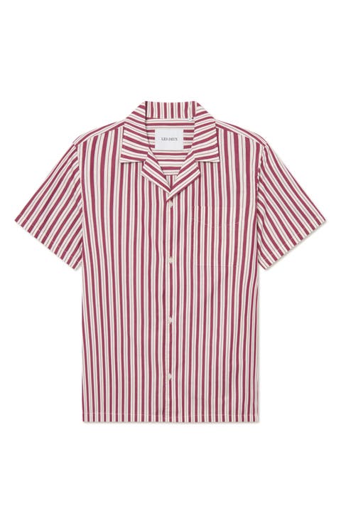 Klark Stripe Poplin Camp Shirt