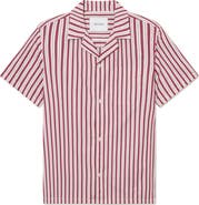 Les Deux Klark Stripe Poplin Camp Shirt