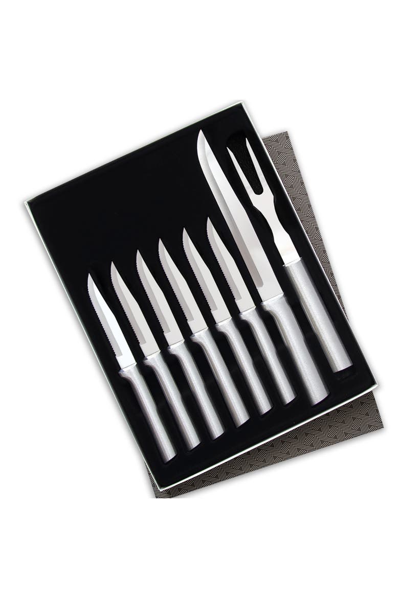 8 Piece Meat Lover's Set with Carving Set and Steak Knives, Main, color, Silver