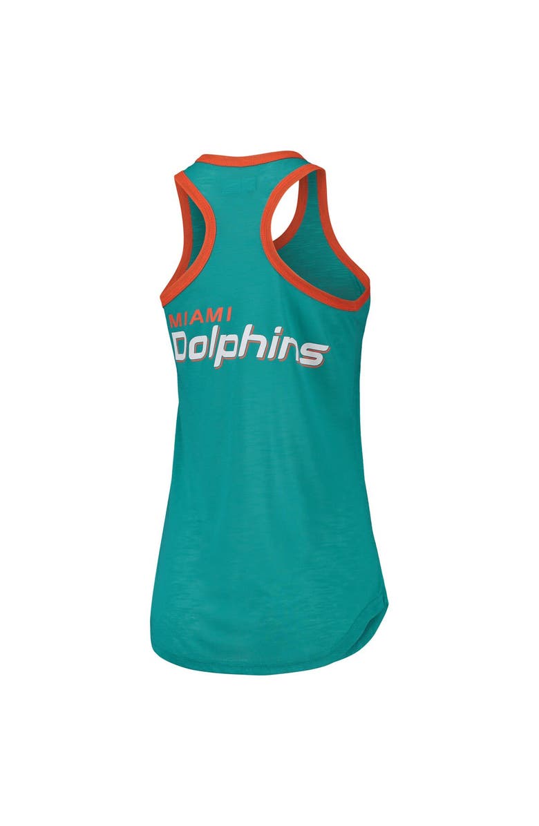 G-III 4HER BY CARL BANKS Women's G-III 4Her by Carl Banks Aqua Miami Dolphins Tater Tank Top, Alternate, color,