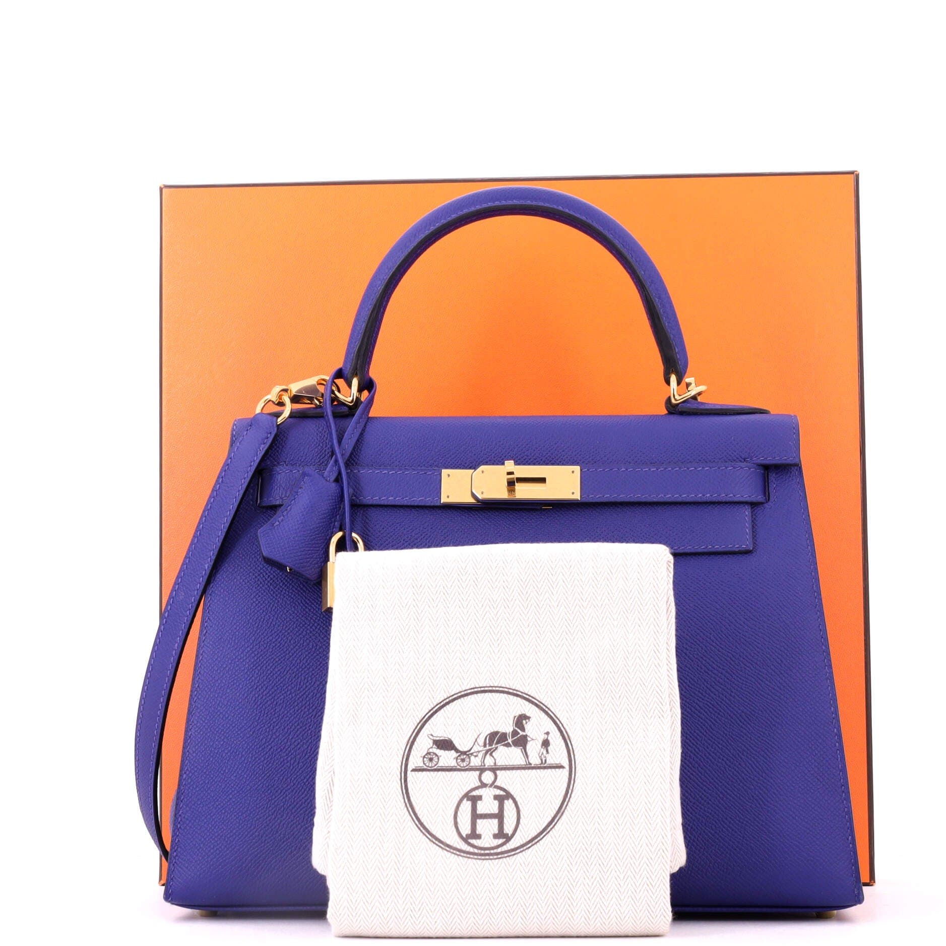 Kelly Handbag Blue Epsom with Gold Hardware 28, Alternate, color, Blue