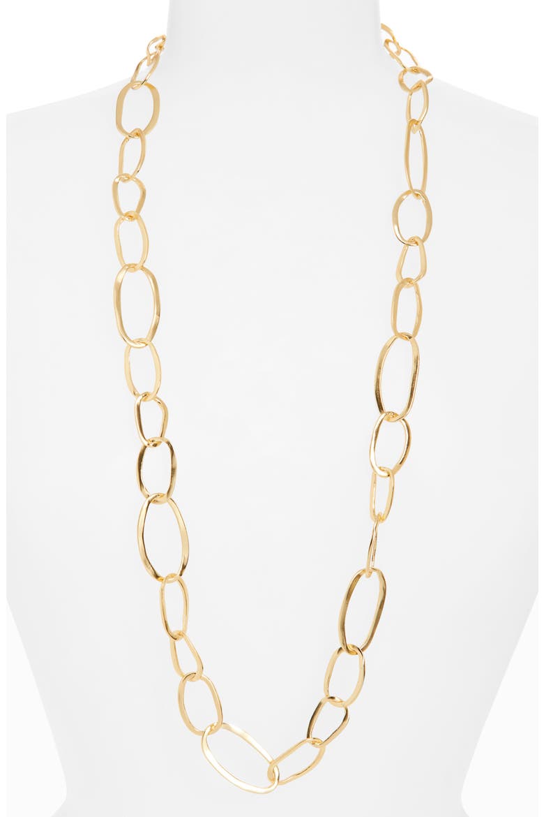 Freeform Long Necklace, Alternate, color, GOLD