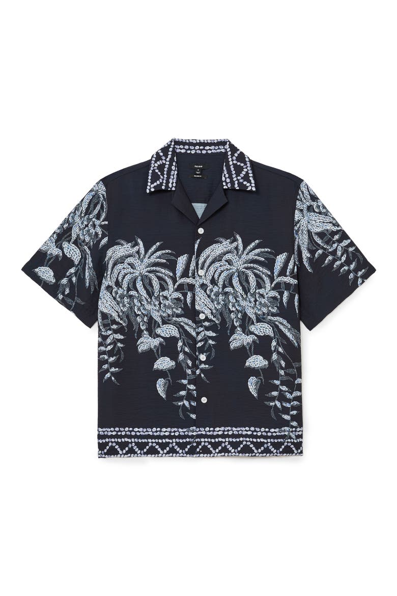 Camino Short Sleeve Button-Up Shirt, Alternate, color, NAVY