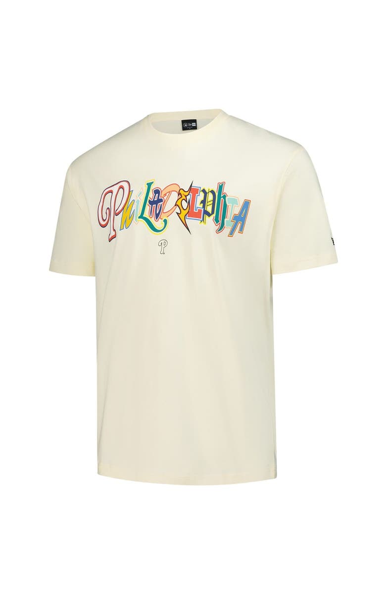 New Era Men's New Era  Cream Philadelphia Phillies Ransom Note Oversized T-Shirt, Alternate, color, Cream