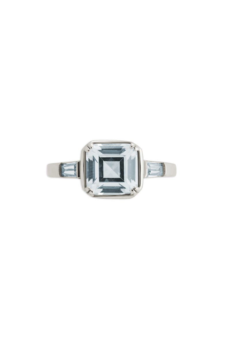 Sterling Forever Asscher-Cut Cubic Zirconia Ring, Alternate, color, Silver