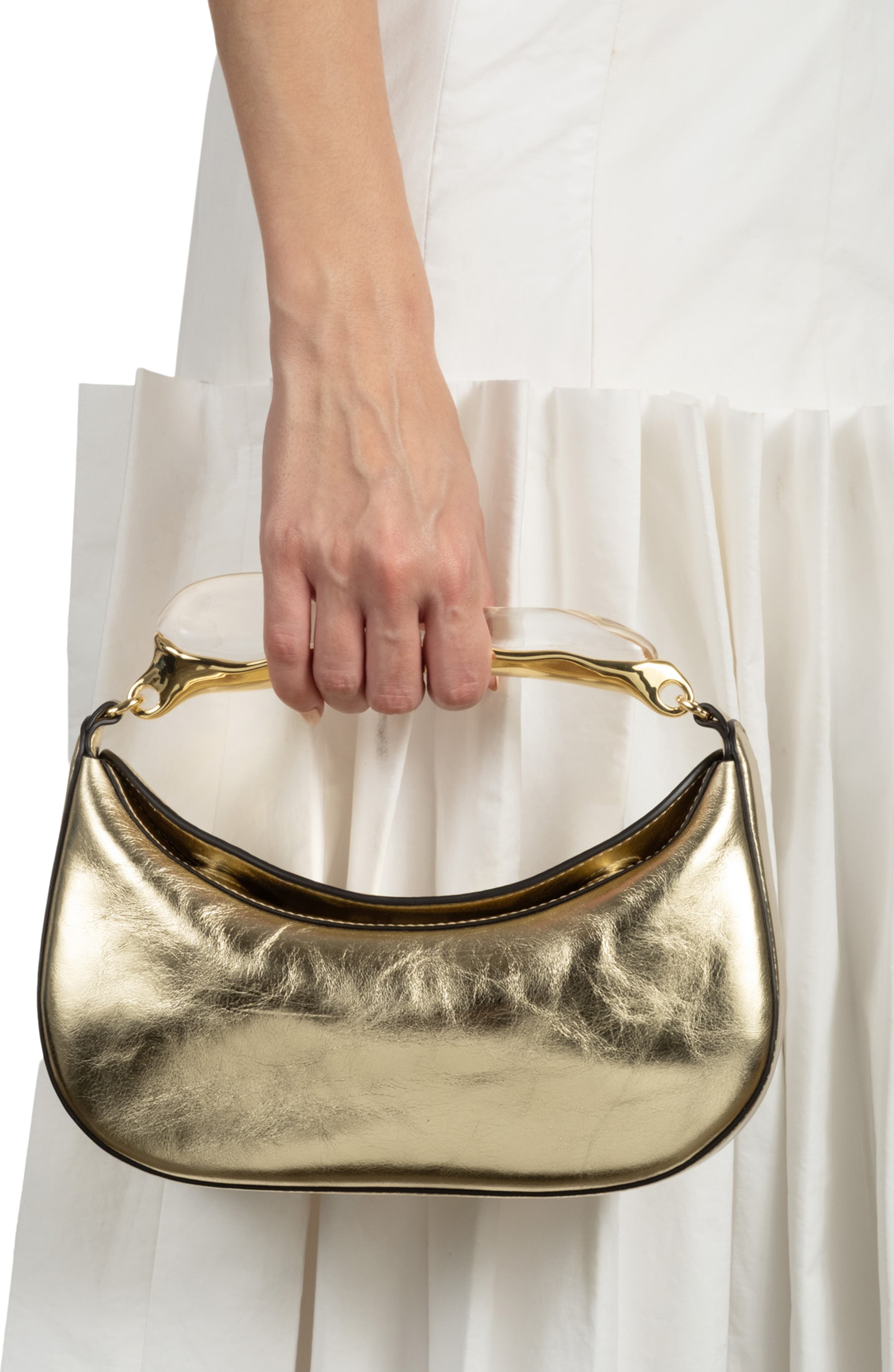 Alexis Bittar Water Stone Top Handle Bag, Alternate, color, Soft Gold