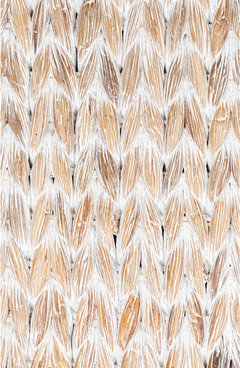 HAPPIMESS Chett Minimalist Hand-Woven Hyacinth/Wood Underbed Storage Bin with Wheels and Handles, Alternate, color, White Wash