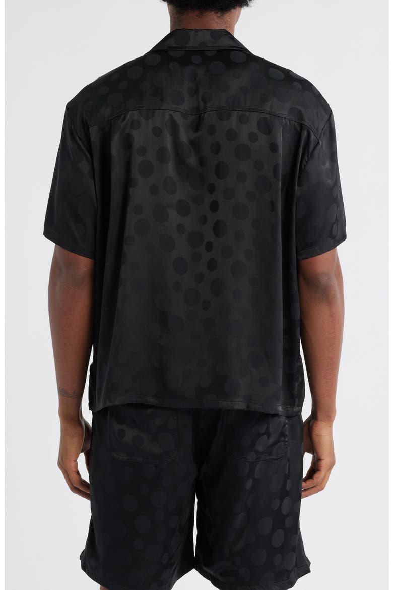 Tonal Dot Camp Shirt, Alternate, color, BLACK
