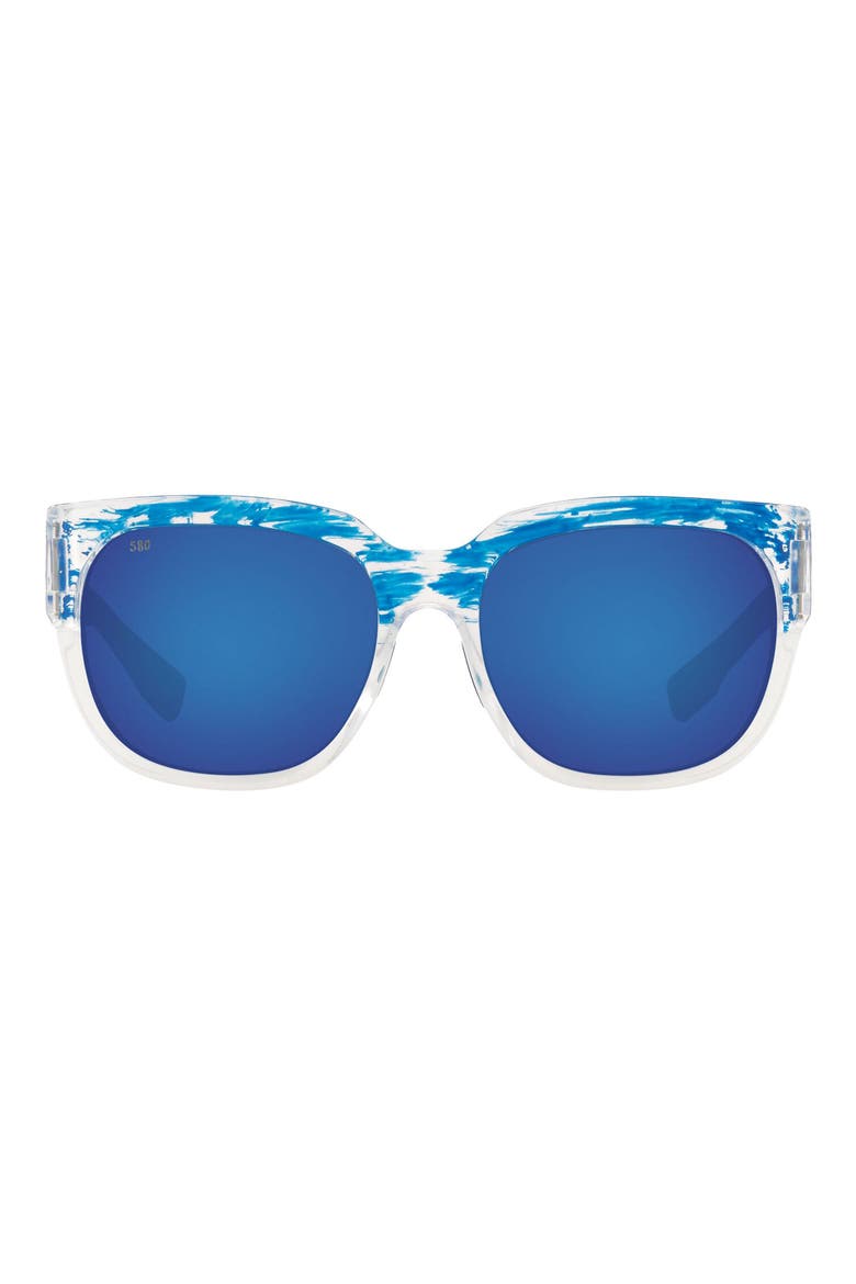 58mm Polarized Square Sunglasses, Main, color, BLUE
