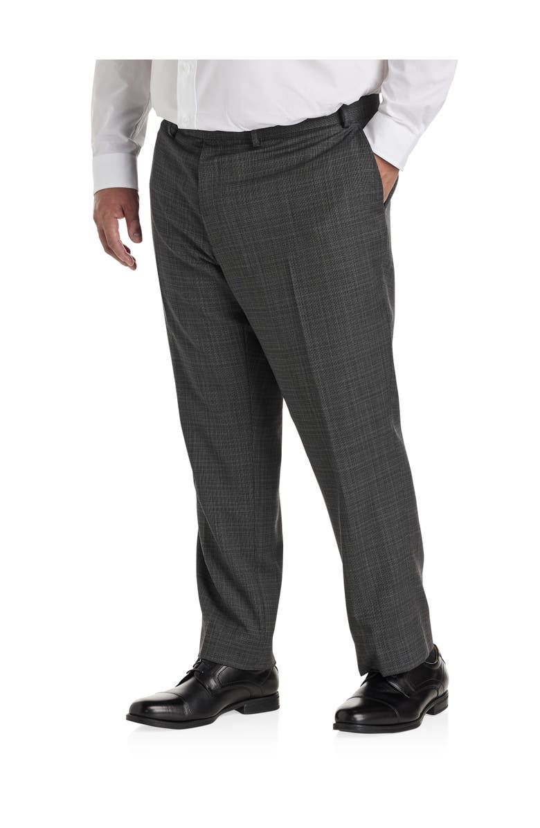 JV Reflex Big & Tall Micro Grid Suit Pants, Main, color, Charcoal