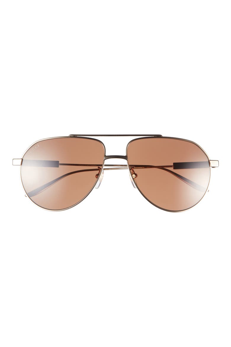 61mm Aviator Sunglasses, Main, color, GOLD GOLD BROWN