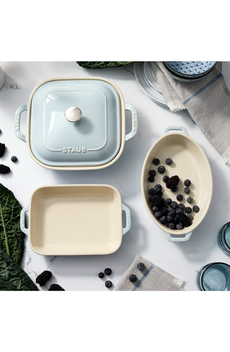Staub 4-Piece Ceramic Baking Dish Set, Alternate, color, Light Blue