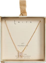 Leith Cubic Zirconia Initial Pendant Necklace
