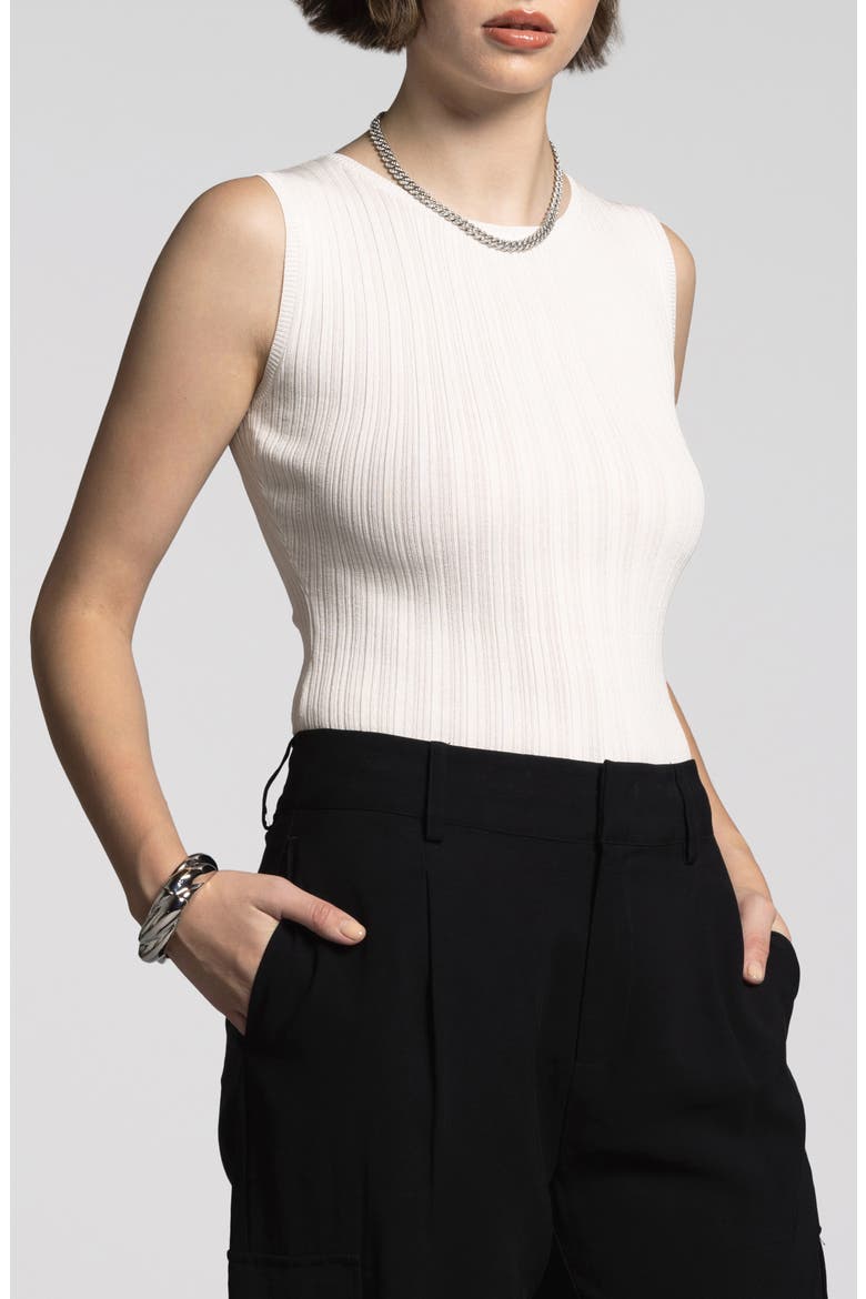Eleanor Rib Sweater Tank, Alternate, color, BLANC