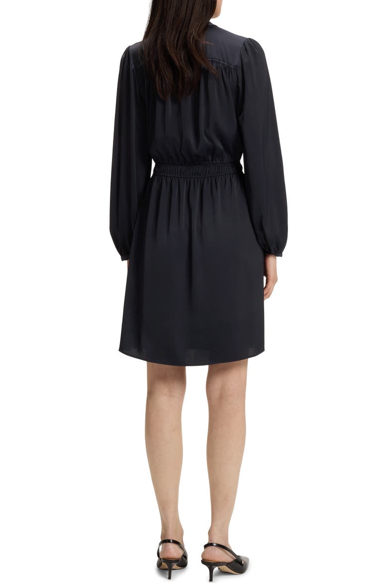 Decly Tie Neck Long Sleeve Dress, Alternate, color, DK BU