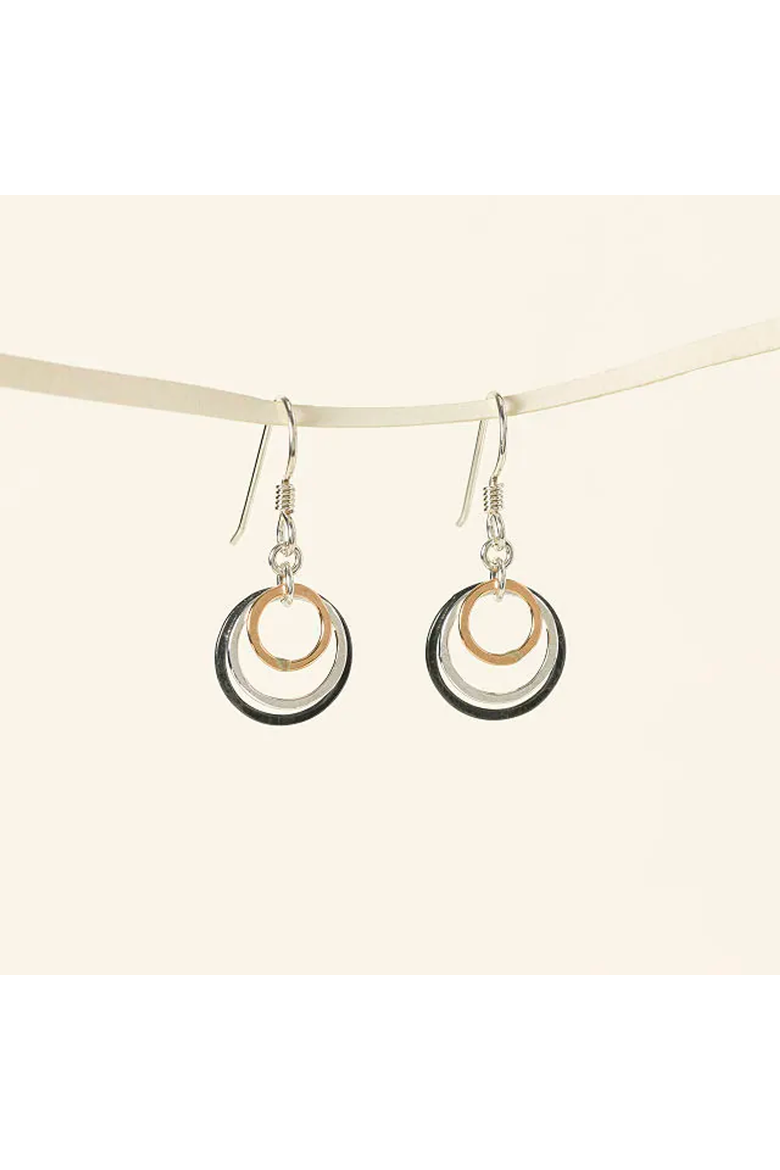 Past Present Future Earrings by Freshie and Zero, Alternate, color, Silver / Black / Gold