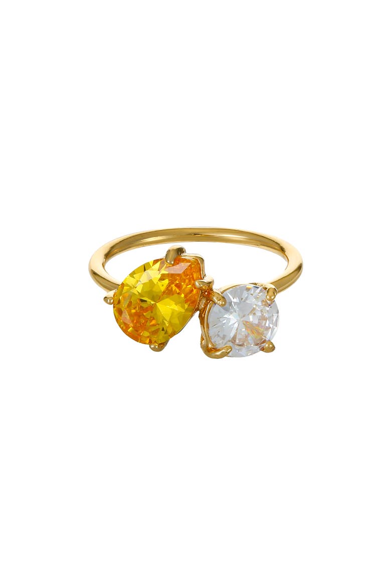 Cubic Zirconia Statement Ring, Main, color, YELLOW