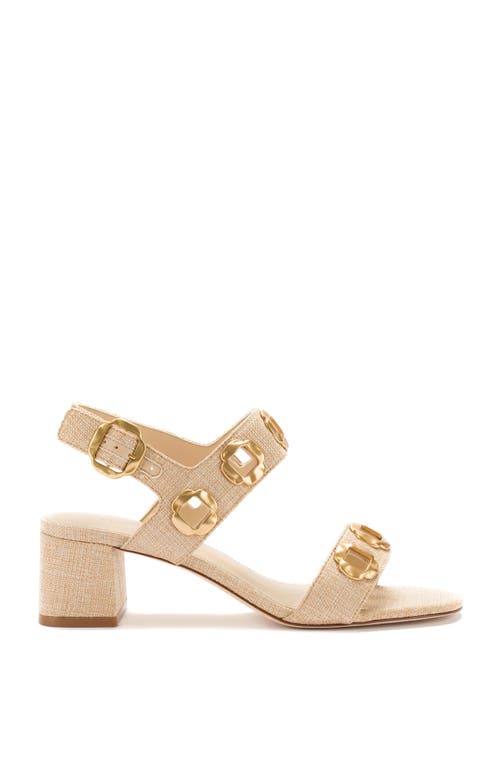Larroude Women's Milan Embellished Raffia & Leather Sandals