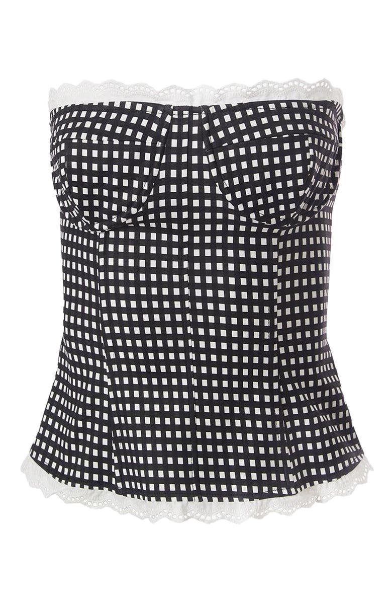 WeWoreWhat Strapless Corset, Alternate, color, Black Multi