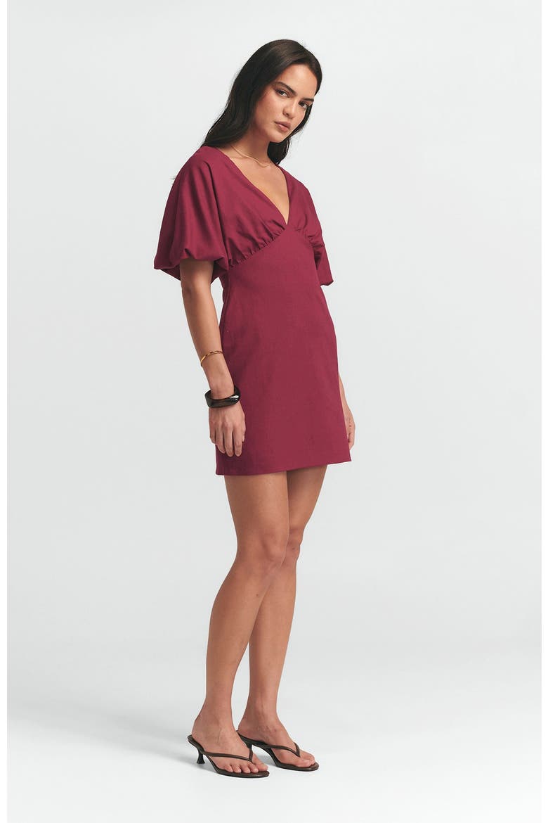 Palm Mini Dress, Alternate, color, Burgundy