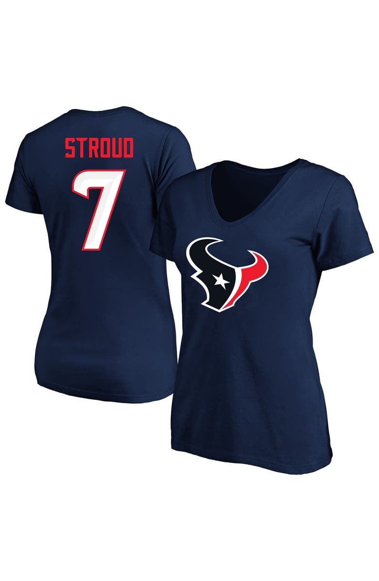 FANATICS Women's C.J. Stroud Navy Houston Texans Plus Size Fair Catch Name & Number Scoop Neck T-Shirt, Main, color, Navy