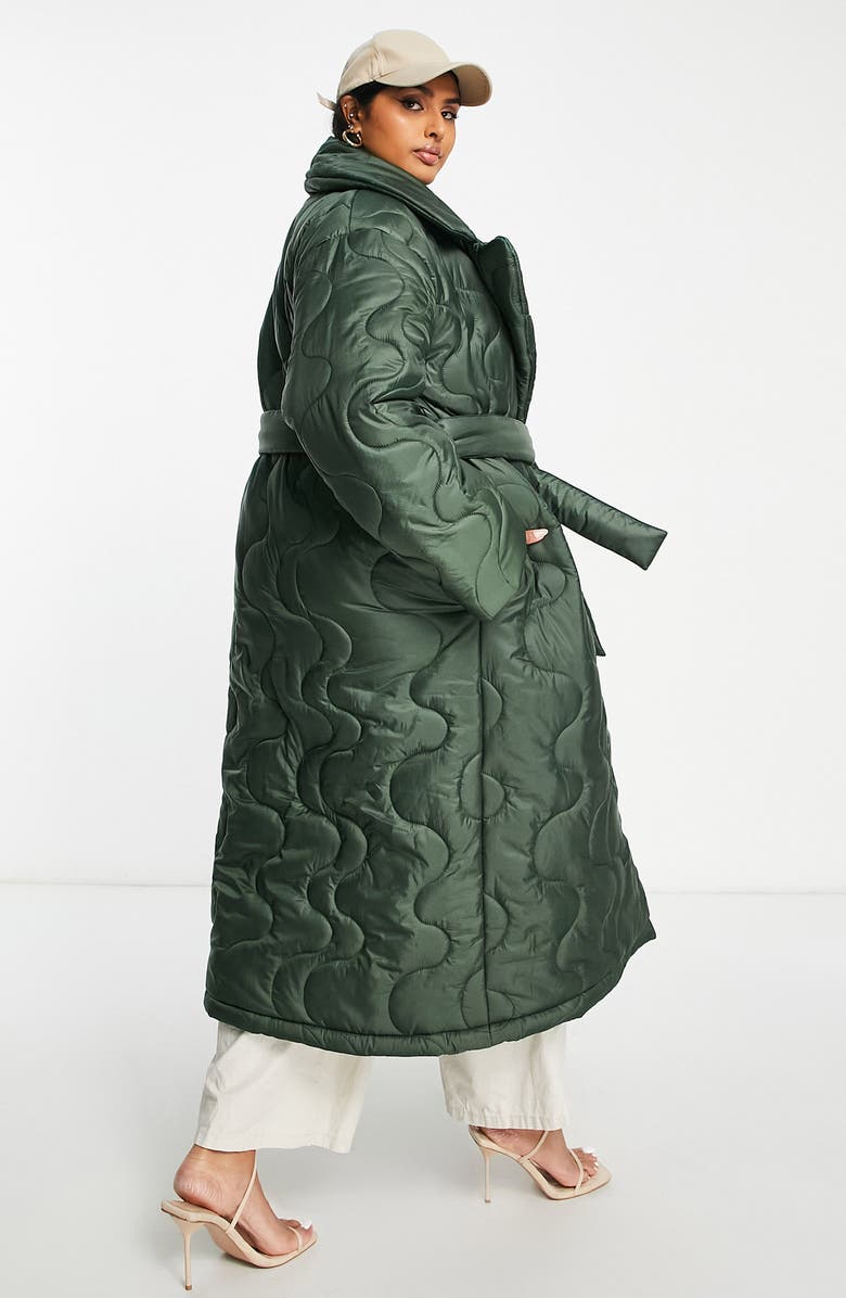 ASOS DESIGN Curve Longline Quilted Jacket, Alternate, color, 