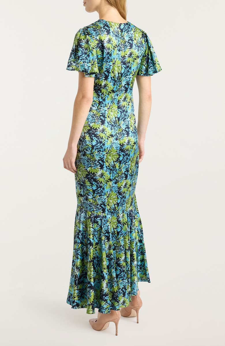 Cinq à Sept Dahlia Print Maxi Dress, Alternate, color, Tropical Sky Multi