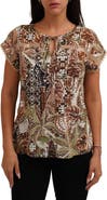 SUNNY LEIGH Tie Keyhole Cap Sleeve Top