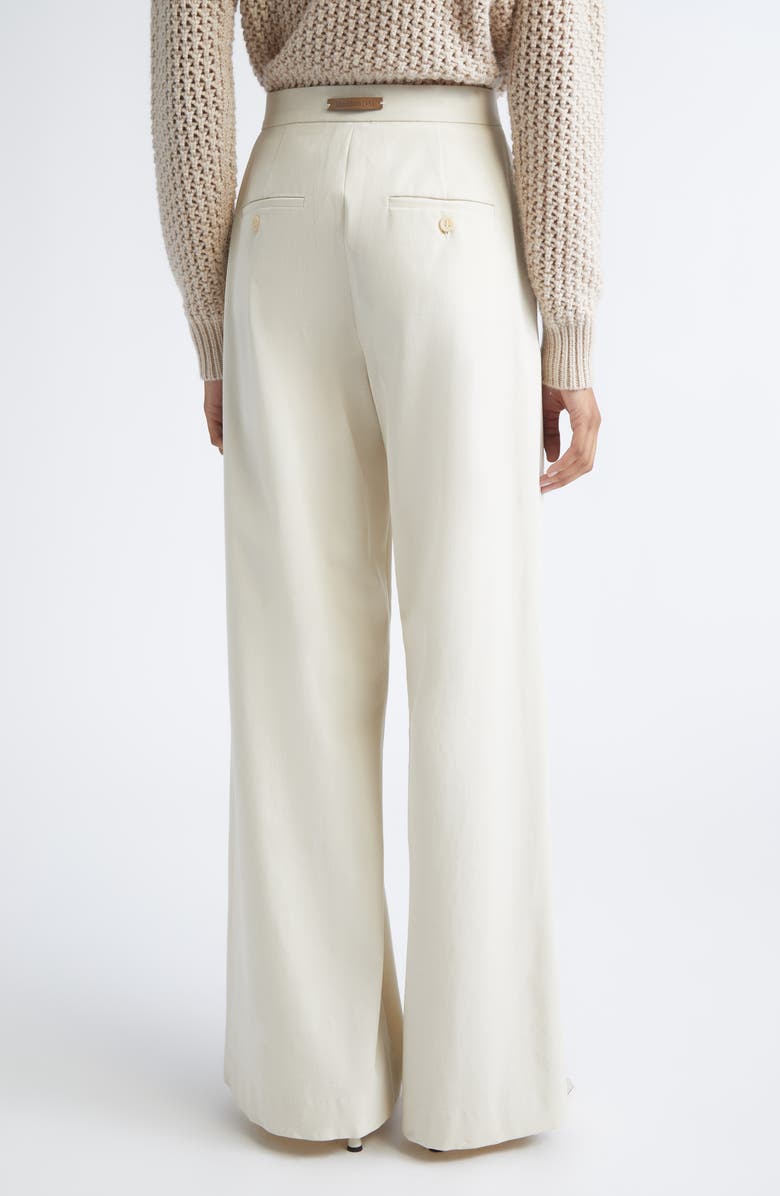 Max Mara Dentice Stretch Cotton Twill Pants, Alternate, color, Ivory