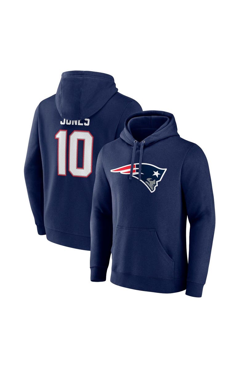PROFILE Men's Fanatics Branded Mac Jones Navy New England Patriots Big & Tall Fleece Name & Number Pullover Hoodie, Main, color, 