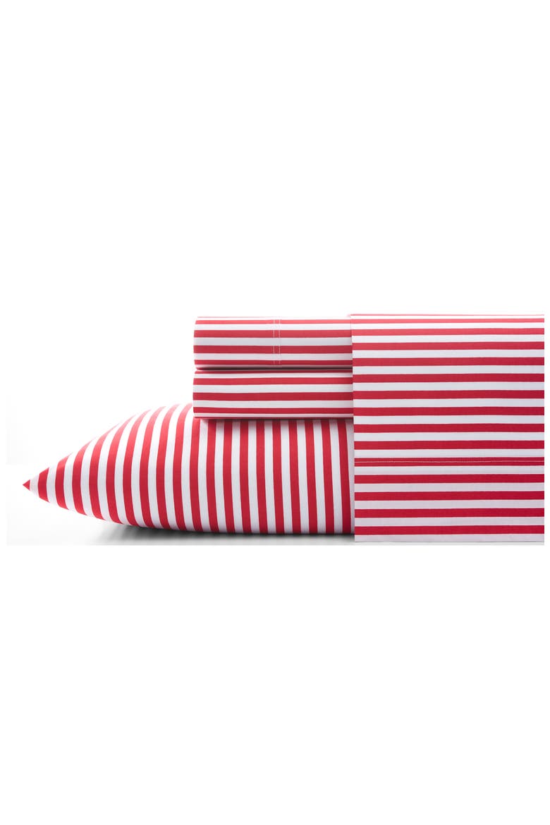 Ajo 200 Thread Count Cotton Sheet Set, Main, color, RED