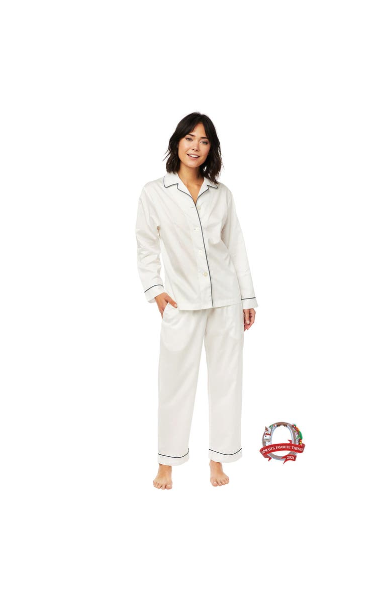 The Cat's Pajamas Luxe Pima Pajama Set, Alternate, color, Classic White