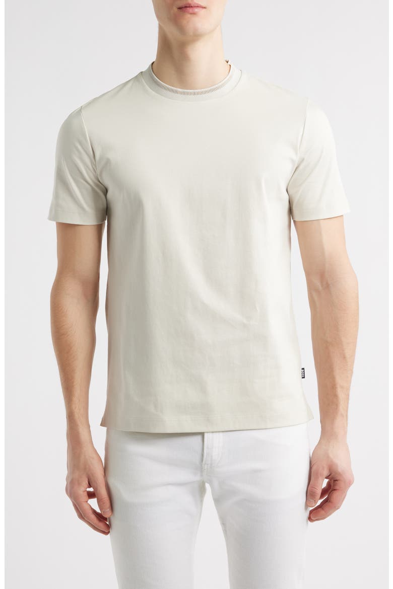 Tessler Tipped Cotton Crewneck T-Shirt, Main, color, WHITE