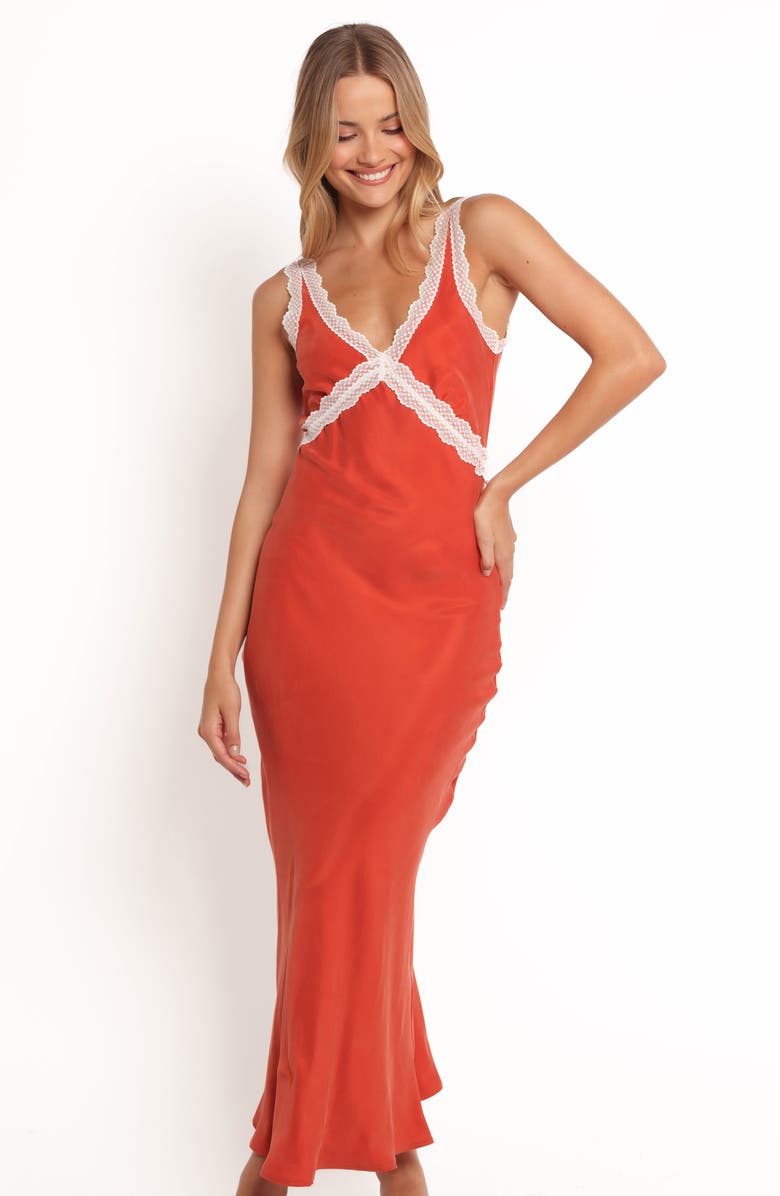 Petal & Pup Andie Lace Trim Sleeveless Dress, Alternate, color, Blood Orange