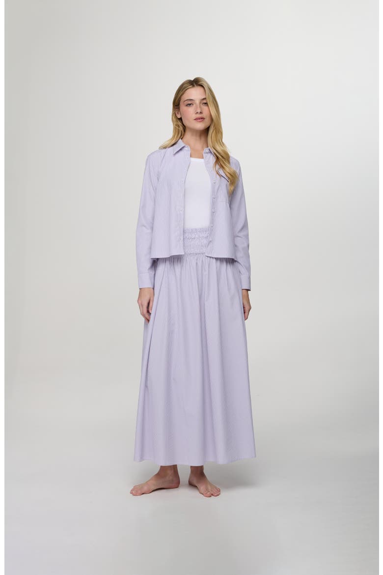 Nessa Skirt, Main, color, Lavender Pinstripe