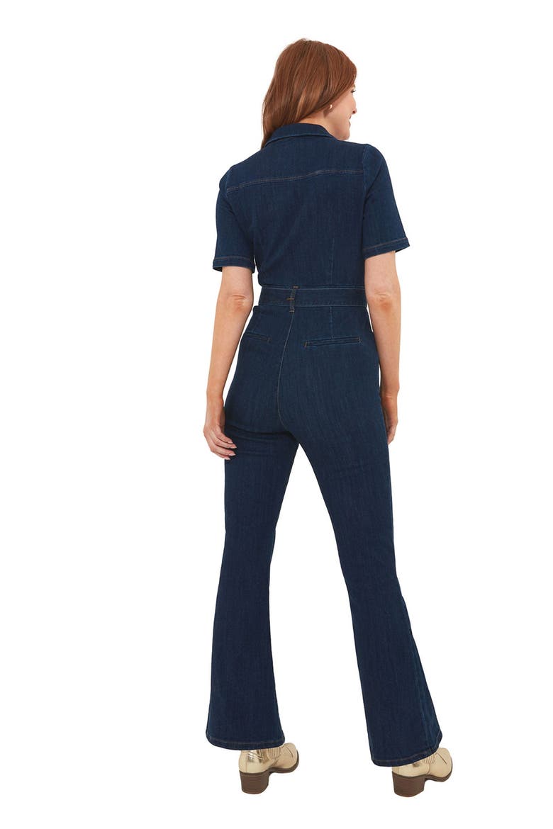 Stretch Denim Jumpsuit, Alternate, color, DARK BLUE