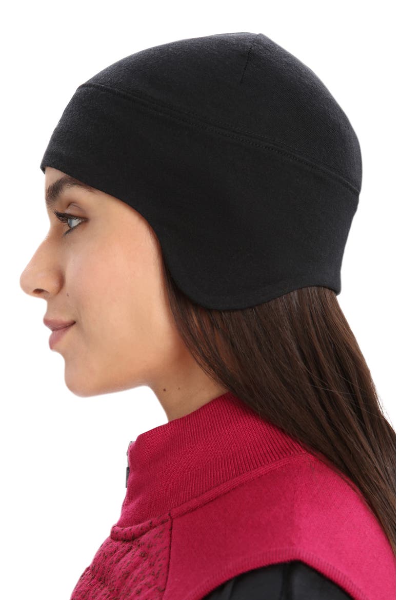 Quantum Merino Wool Lined Beanie, Alternate, color, BLACK/ CLOVE
