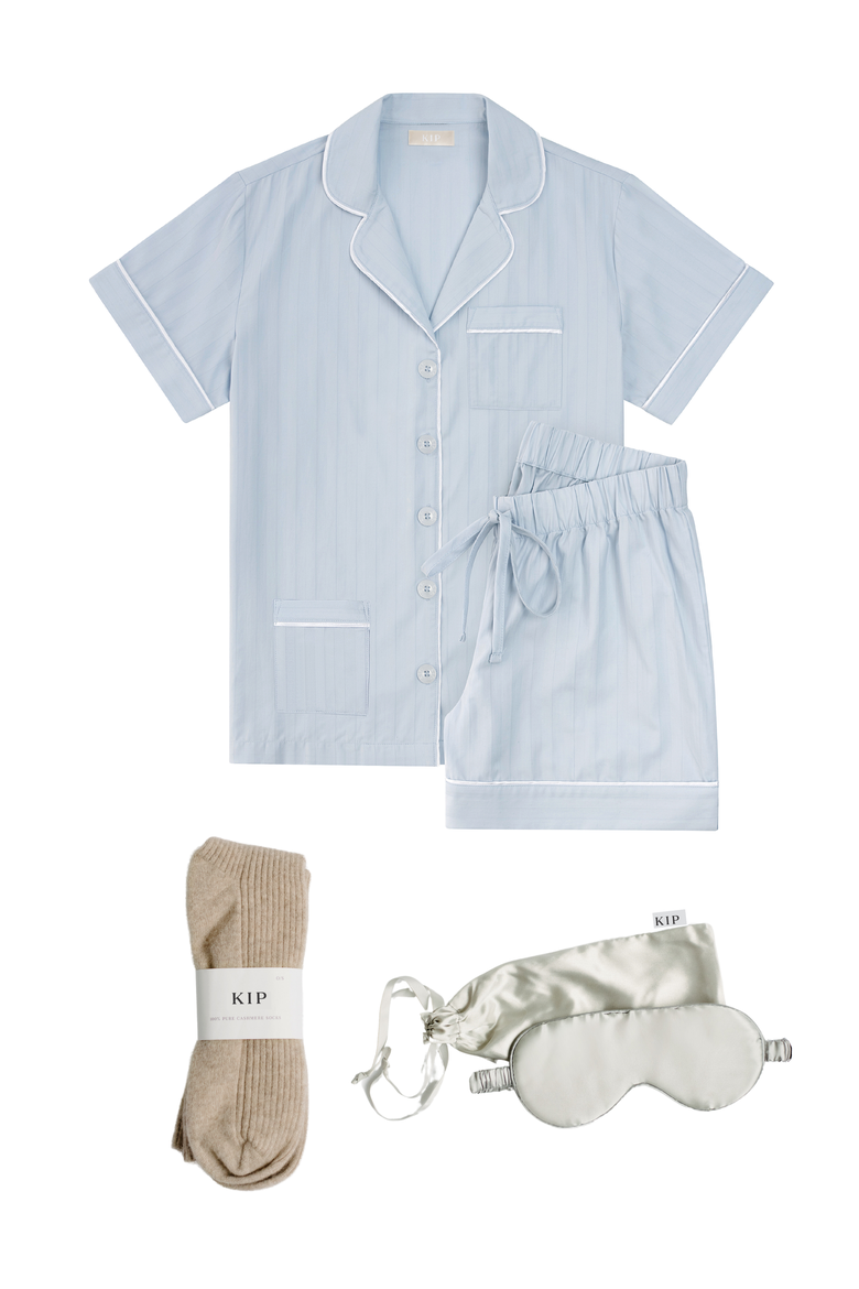 Premium Cotton Short Pajama Gift Set, Main, color, Mist Blue