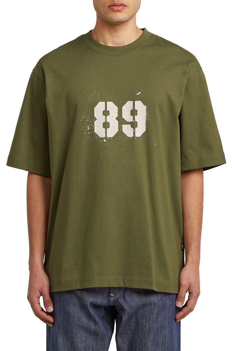 Sprayed 89 Boxy Organic Cotton Graphic T-Shirt, Main, color, SHADOW OLIVE